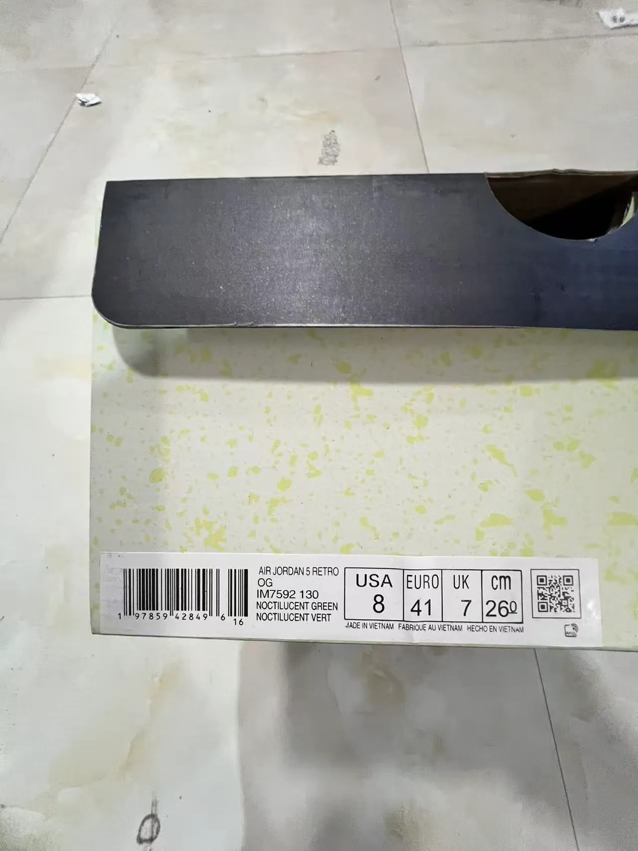 Air Jordan 5 White Black Lime Yellow Basketball Shoes 10