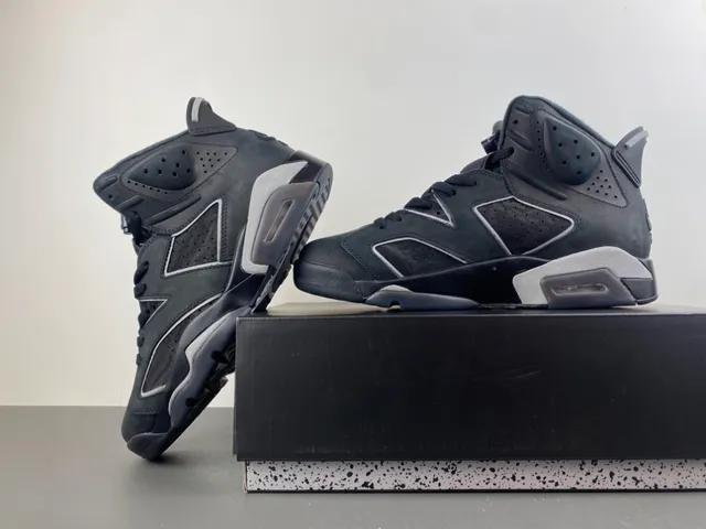 Zapatillas de baloncesto Air Jordan 6 negro gris oscuro plateado 14