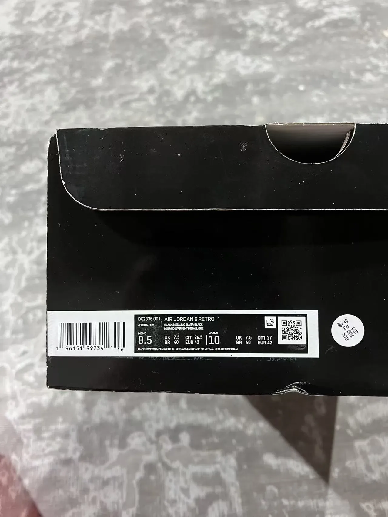 Air Jordan 6 Preto Prata Visible Air Tênis de Basquete 2