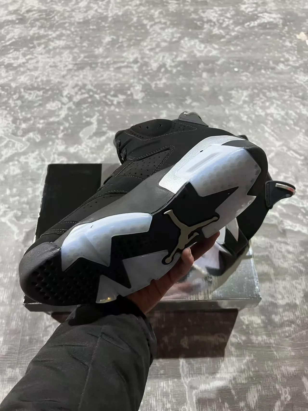Air Jordan 6 Preto Prata Visible Air Tênis de Basquete 6