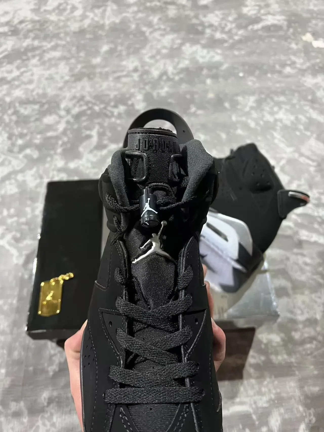 Air Jordan 6 Preto Prata Visible Air Tênis de Basquete 8