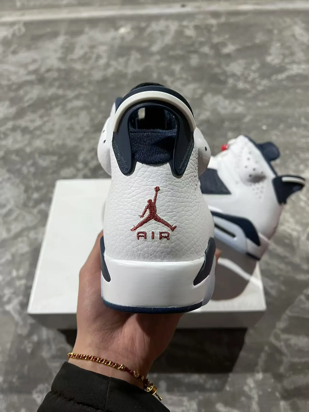 Air Jordan 6 White Navy Basketball Shoes 8