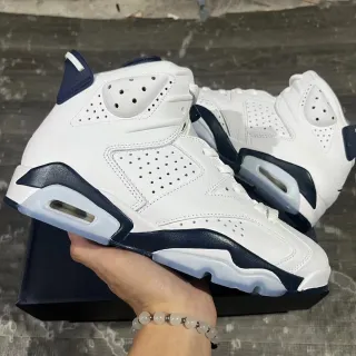 Air Jordan 6 White Navy Basketball Shoes