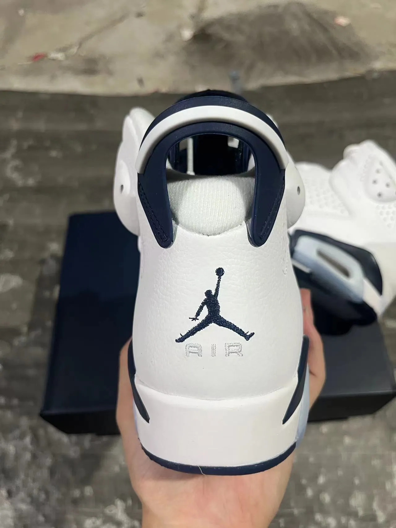 Air Jordan 6 White Navy Basketball Shoes 7