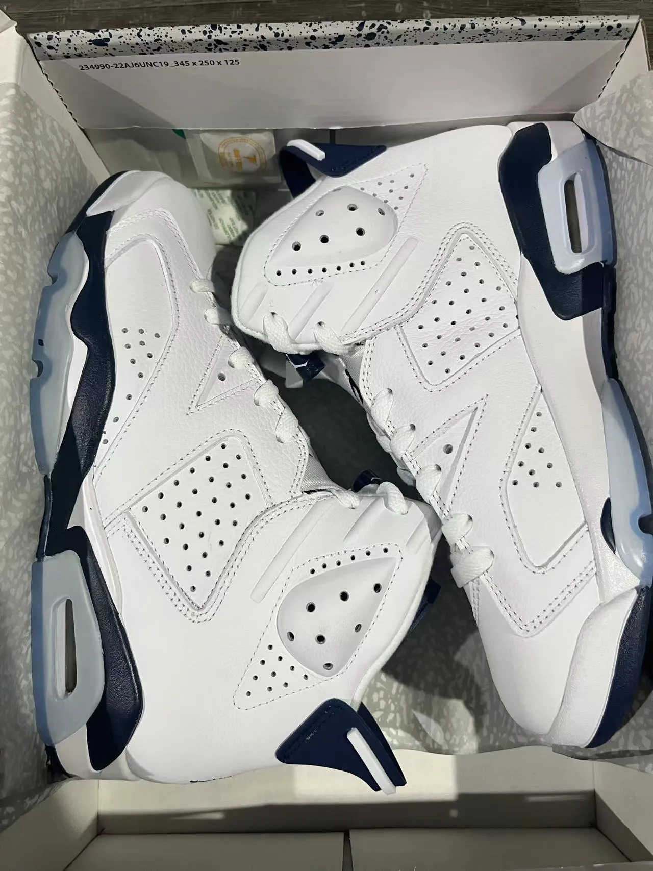 Air Jordan 6 White Navy Basketball Shoes 8