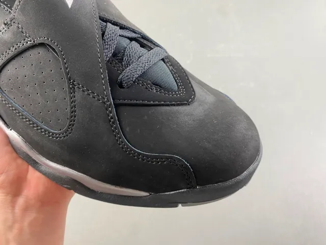 Air Jordan 8 Black Metallic Silver Basketball Shoes 2