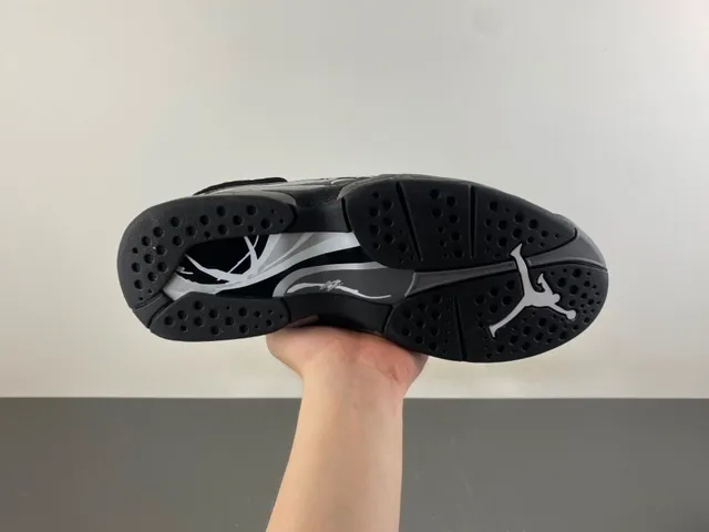 Air Jordan 8 Black Metallic Silver Basketball Shoes 9