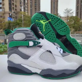 Air Jordan 8 Zapatos de baloncesto blancos grises verdes