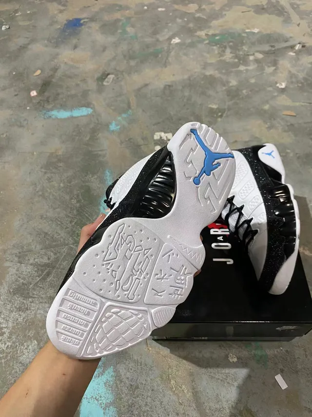 Air Jordan 9 Black White Glitter High-Top Basketball Shoes 4