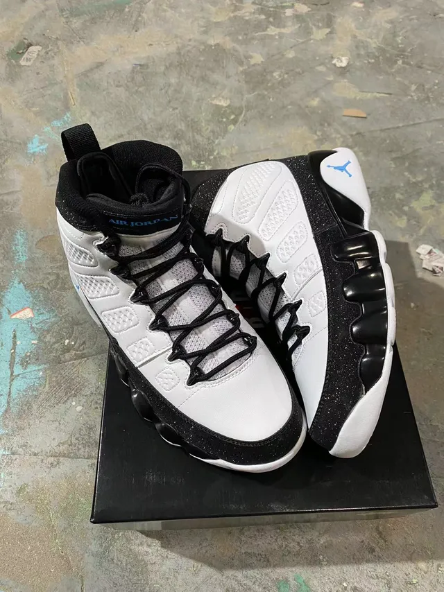 Air Jordan 9 Black White Glitter High-Top Basketball Shoes 7