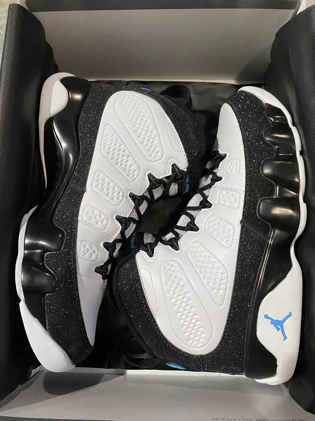 Air Jordan 9 Black White Glitter High-Top Basketball Shoes 9