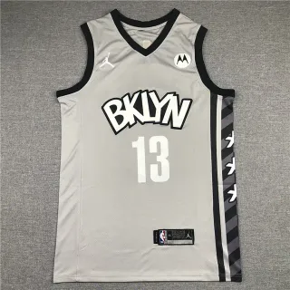 Air Jordan Brooklyn Nets 2021–22 City Edition Gray Black Sleeveless Mesh Jersey