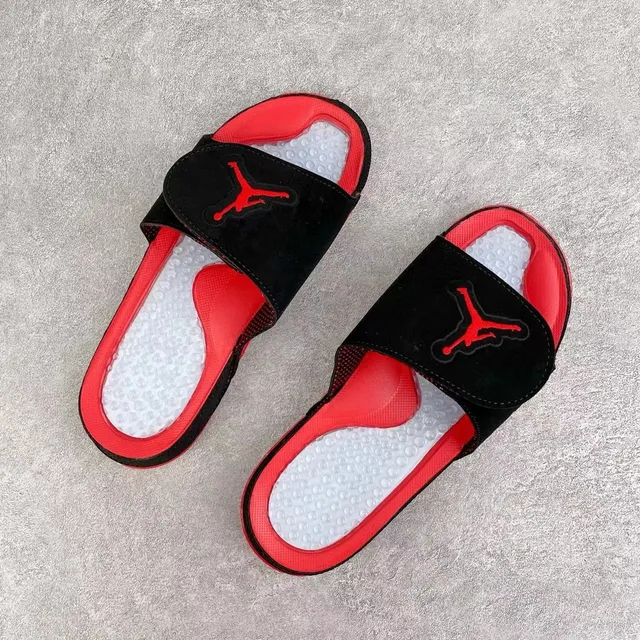 Claquettes Air Jordan Hydro Slide noir rouge argent éclair 3