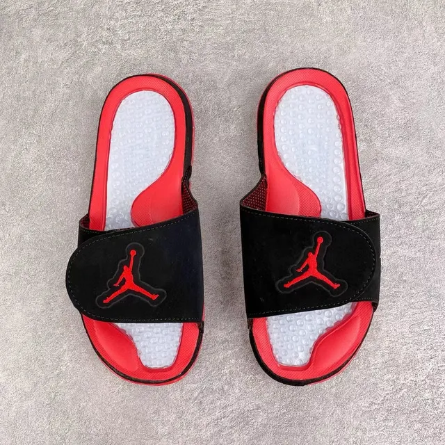 Claquettes Air Jordan Hydro Slide noir rouge argent éclair 4