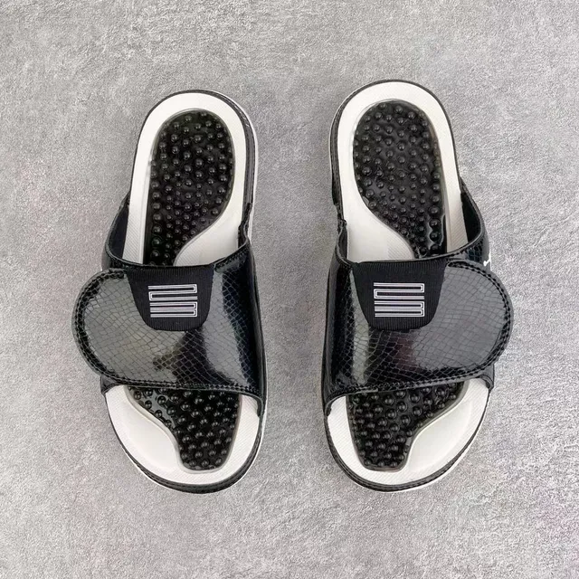 Air Jordan Hydro Slide Black Snakeskin Texture Slippers 4