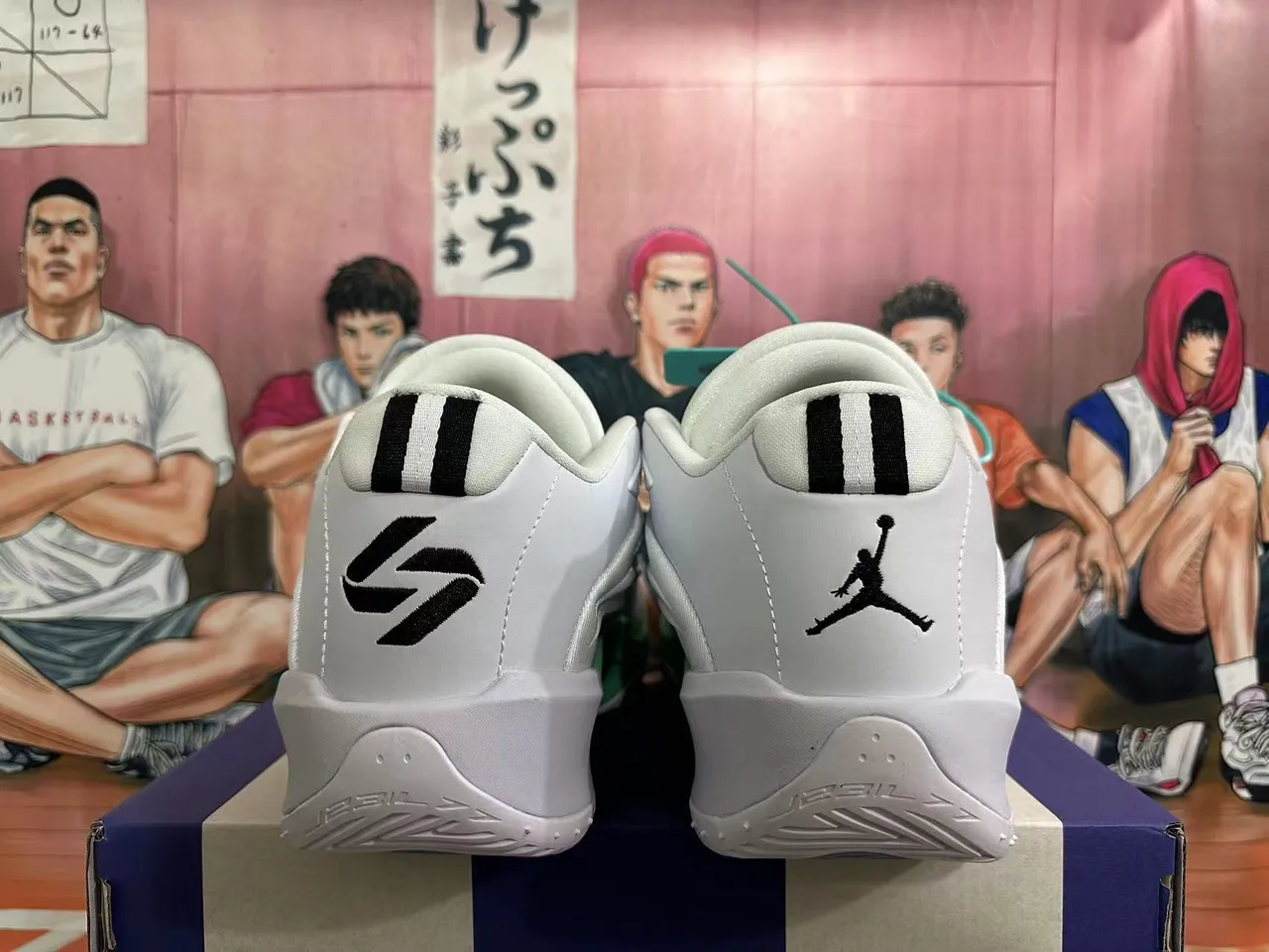 Chaussures de basketball Air Jordan ISOPLETE blanc vert néon 3