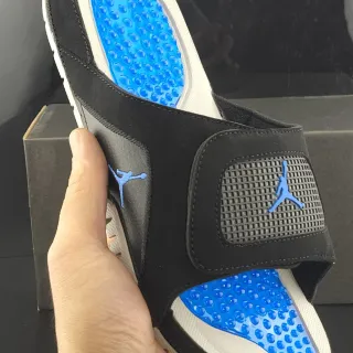 Air Jordan Slide Black and Blue Nubbed Footbed Slipper