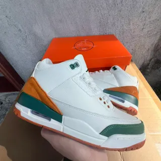 Air Jordan Zapatos De Baloncesto Blancos Y Verdes De Cuero Y Ante De Alto
