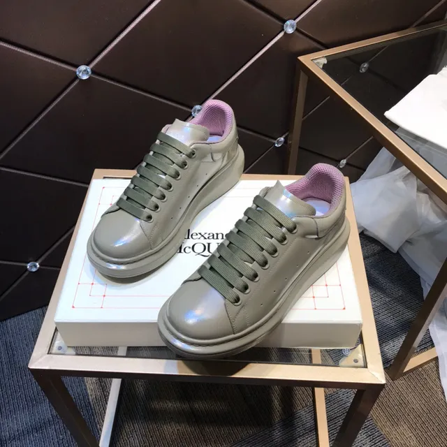 Alexander McQueen sneakers oversized, verde exército, roxo, sola de plataforma, upper de couro sintético suave, sneakers lifestyle 8