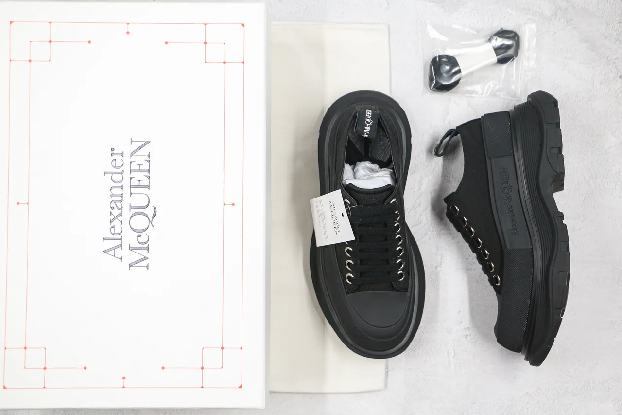 Alexander McQueen Oversized Sneaker Black Canvas Chunky Sneakers 7
