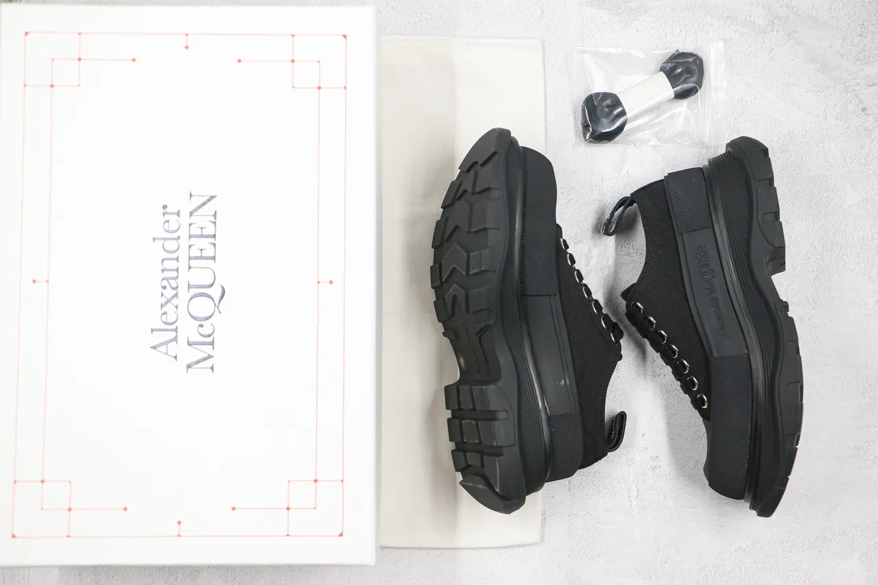 Alexander McQueen Oversized Sneaker Black Canvas Chunky Sneakers 9