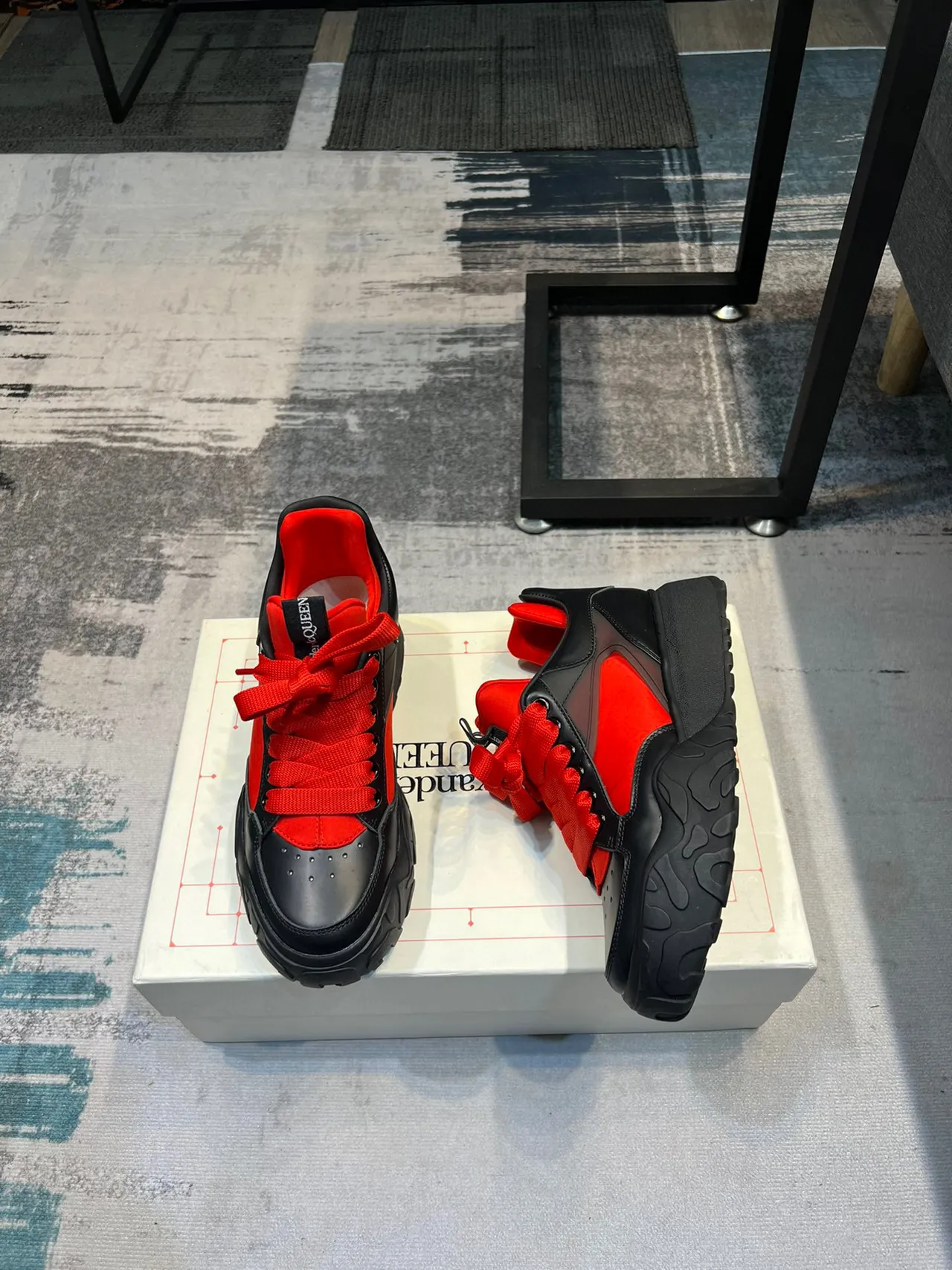 Alexander McQueen Oversized Sneaker Black Red Chunky Sneakers 4