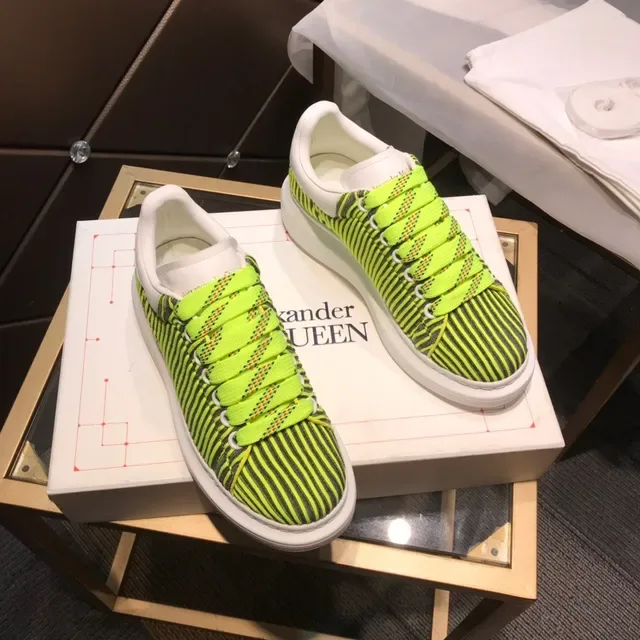 Alexander McQueen Tênis oversized neón verde lima e listrado preto tênis lifestyle 7
