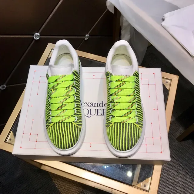 Alexander McQueen Tênis oversized neón verde lima e listrado preto tênis lifestyle 9