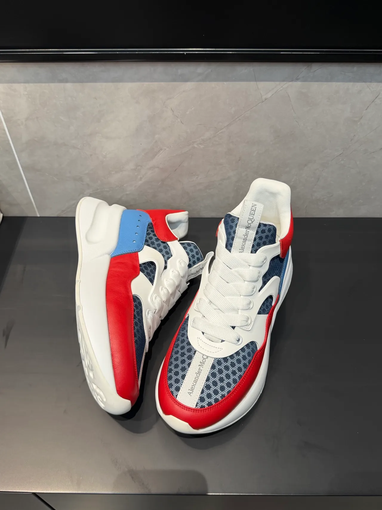 Alexander McQueen Oversized Sneaker Red Blue Navy White Chunky Sneakers 3