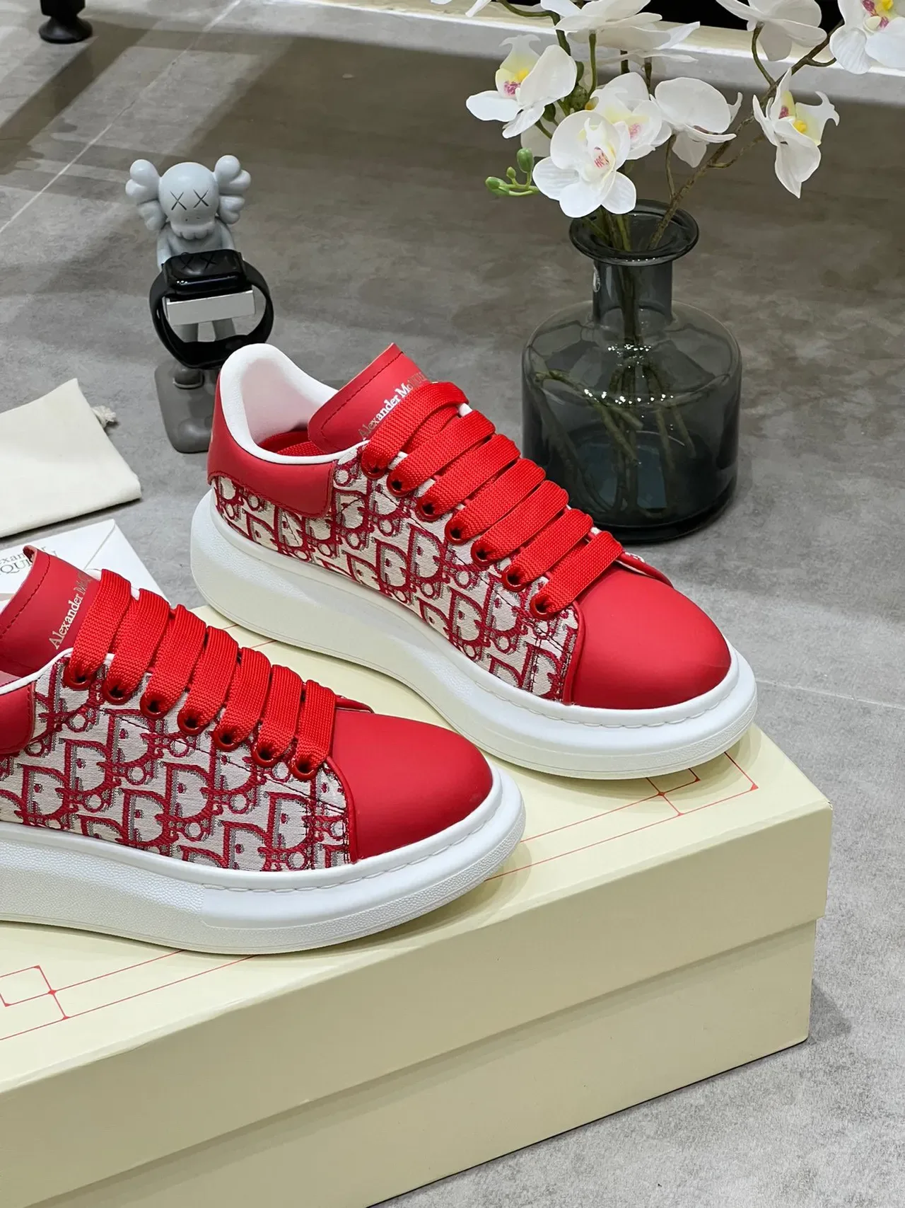 Alexander McQueen Oversized Sneaker Red Monogram Lifestyle Sneakers 3