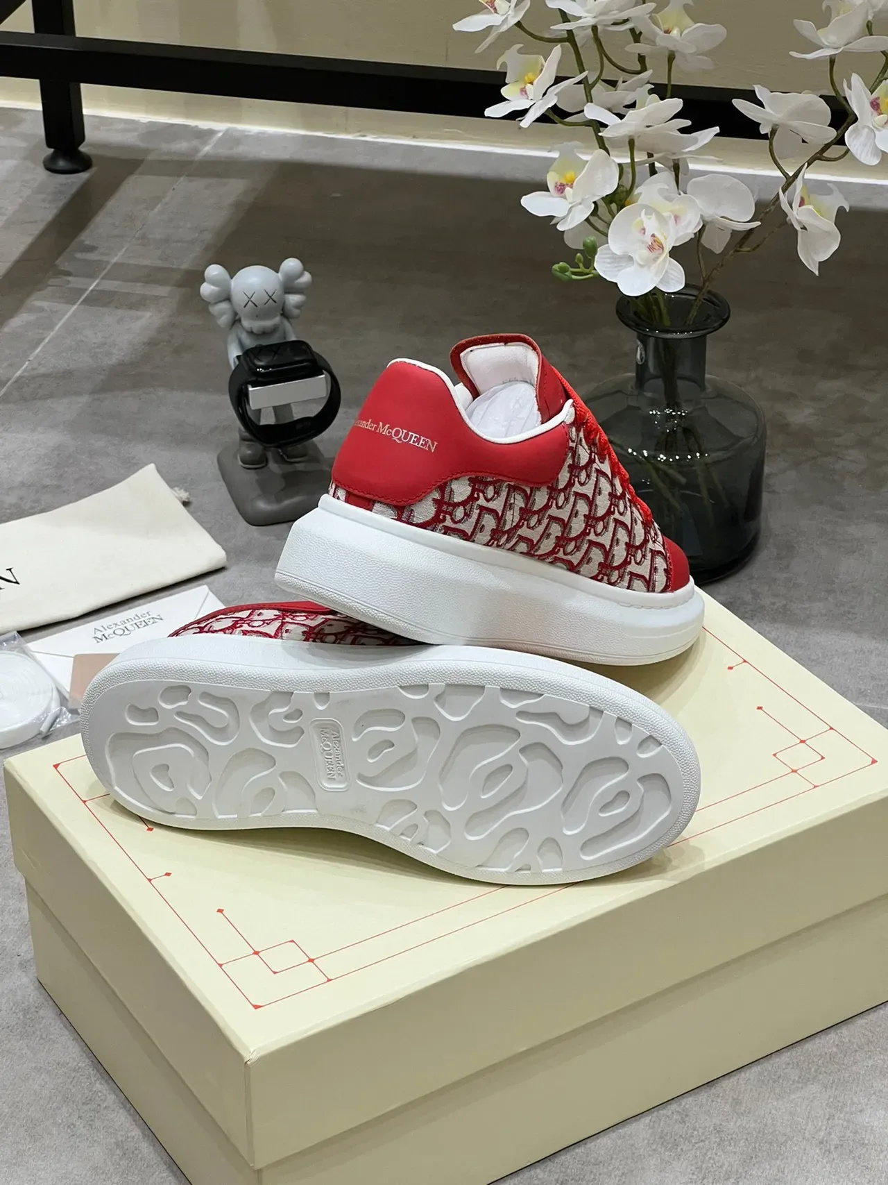 Alexander McQueen Oversized Sneaker Red Monogram Lifestyle Sneakers 4