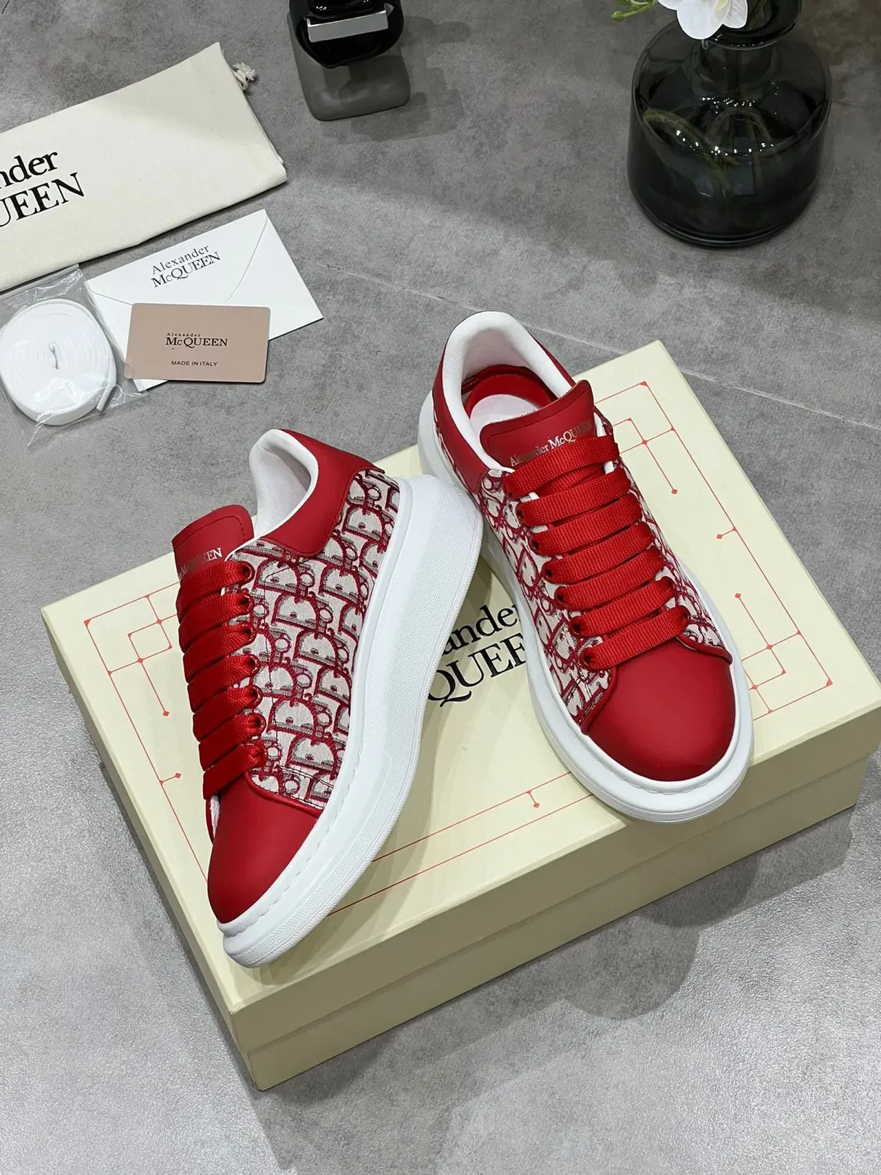 Alexander McQueen Oversized Sneaker Red Monogram Lifestyle Sneakers 5