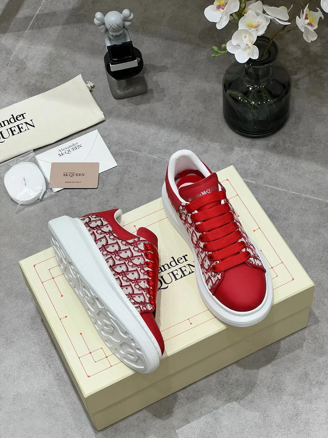 Alexander McQueen Oversized Sneaker Red Monogram Lifestyle Sneakers 7