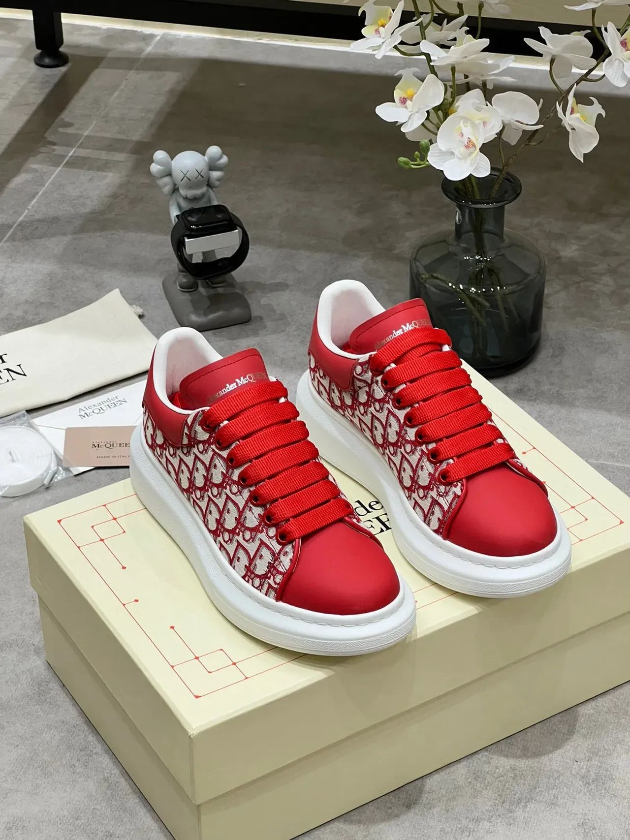 Alexander McQueen Oversized Sneaker Red Monogram Lifestyle Sneakers 8