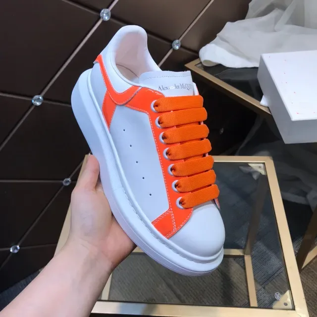 Alexander McQueen Oversized Sneaker White and Orange Chunky Sneakers 2