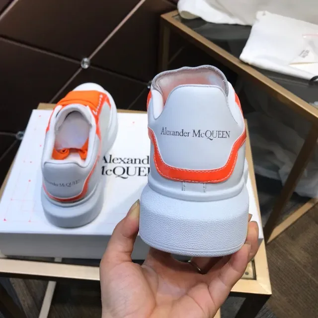 Alexander McQueen Oversized Sneaker White and Orange Chunky Sneakers 6