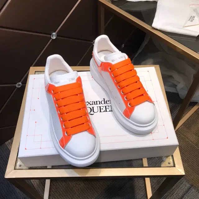 Alexander McQueen Oversized Sneaker White and Orange Chunky Sneakers 7