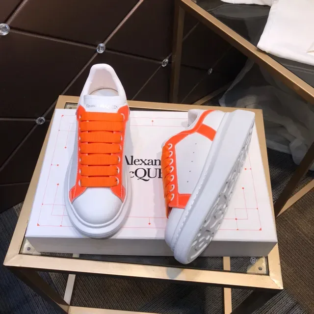 Alexander McQueen Oversized Sneaker White and Orange Chunky Sneakers 8