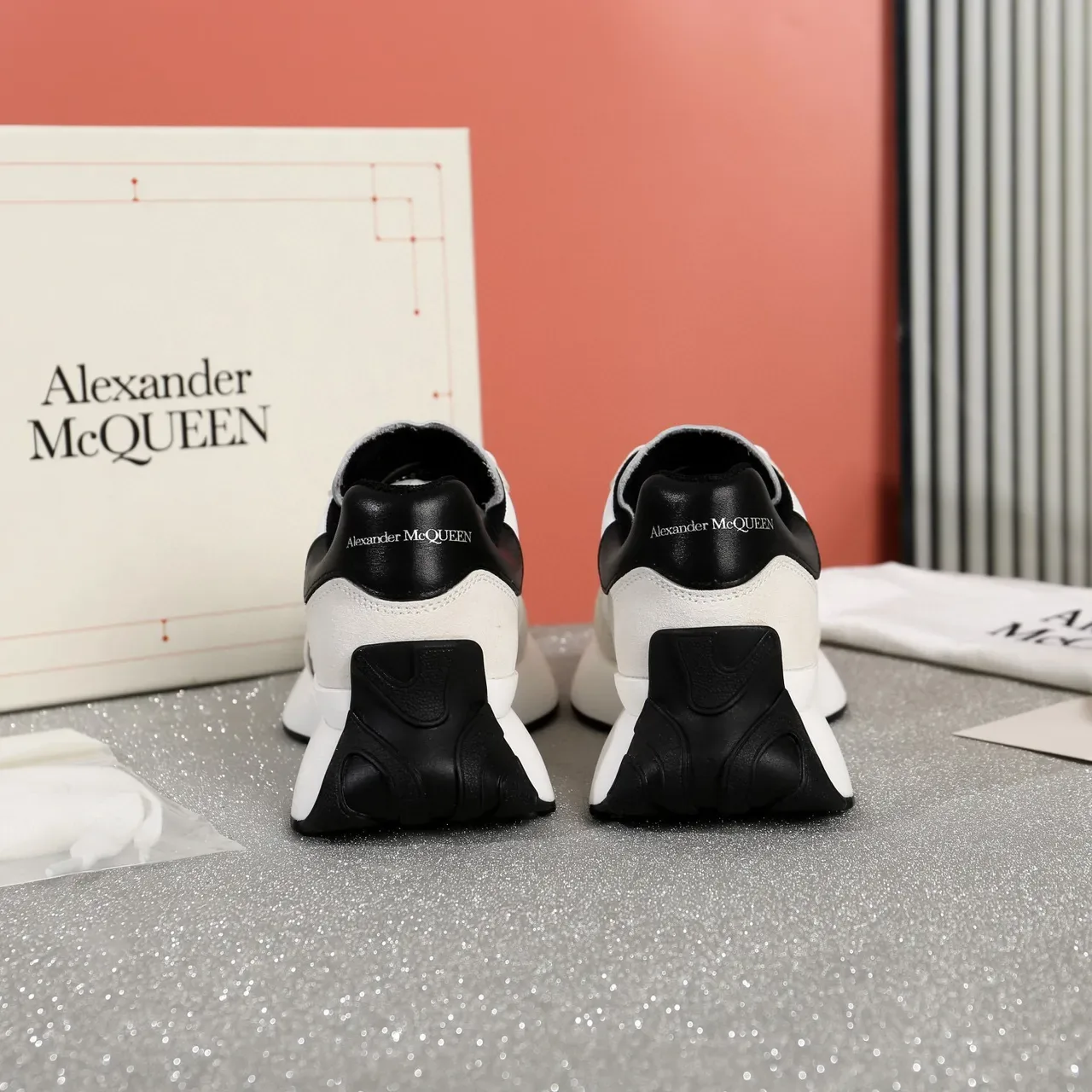 Alexander McQueen Oversized Sneaker White Beige Black Lifestyle Sneakers 2