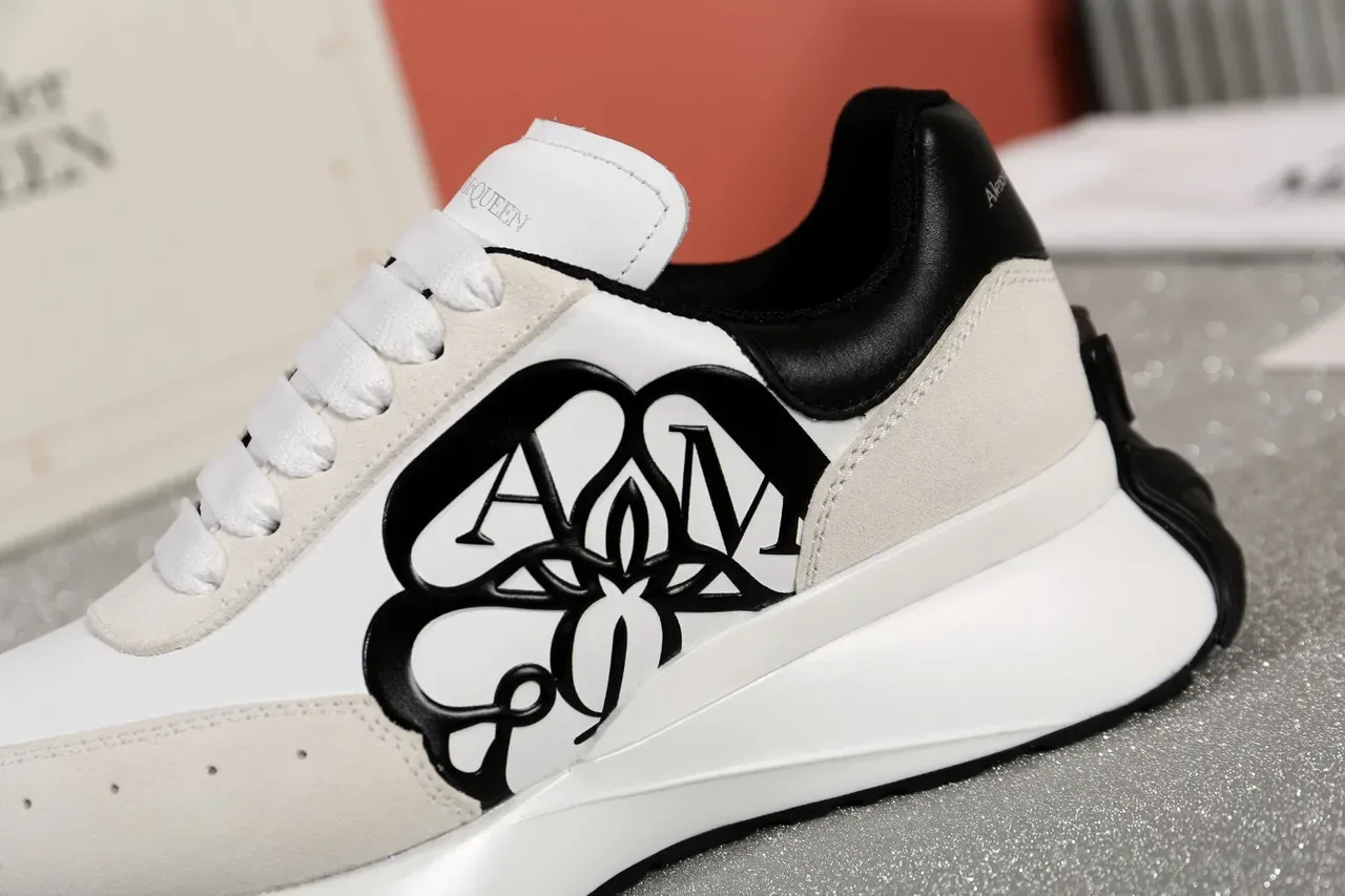 Alexander McQueen Oversized Sneaker White Beige Black Lifestyle Sneakers 5