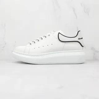 Alexander McQueen Oversized Sneaker White Black Platform Sole Smooth Leather Upper Lifestyle Sneakers