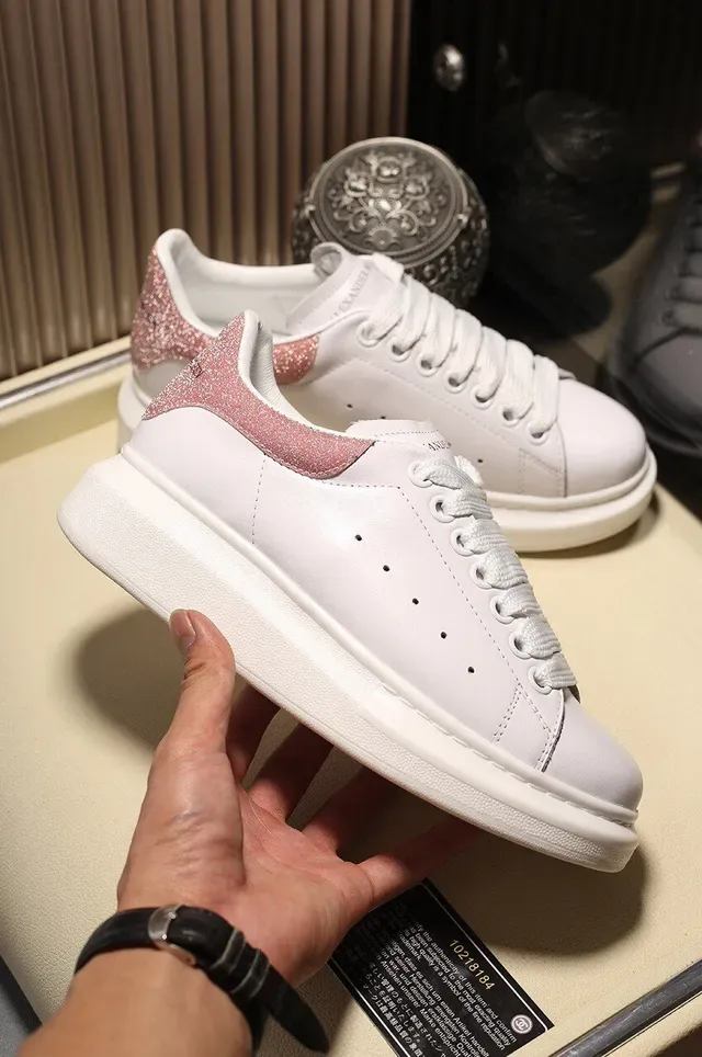 Alexander McQueen Oversized Sneaker White Pink Platform Sole Smooth Leather Upper Lifestyle Sneakers 6