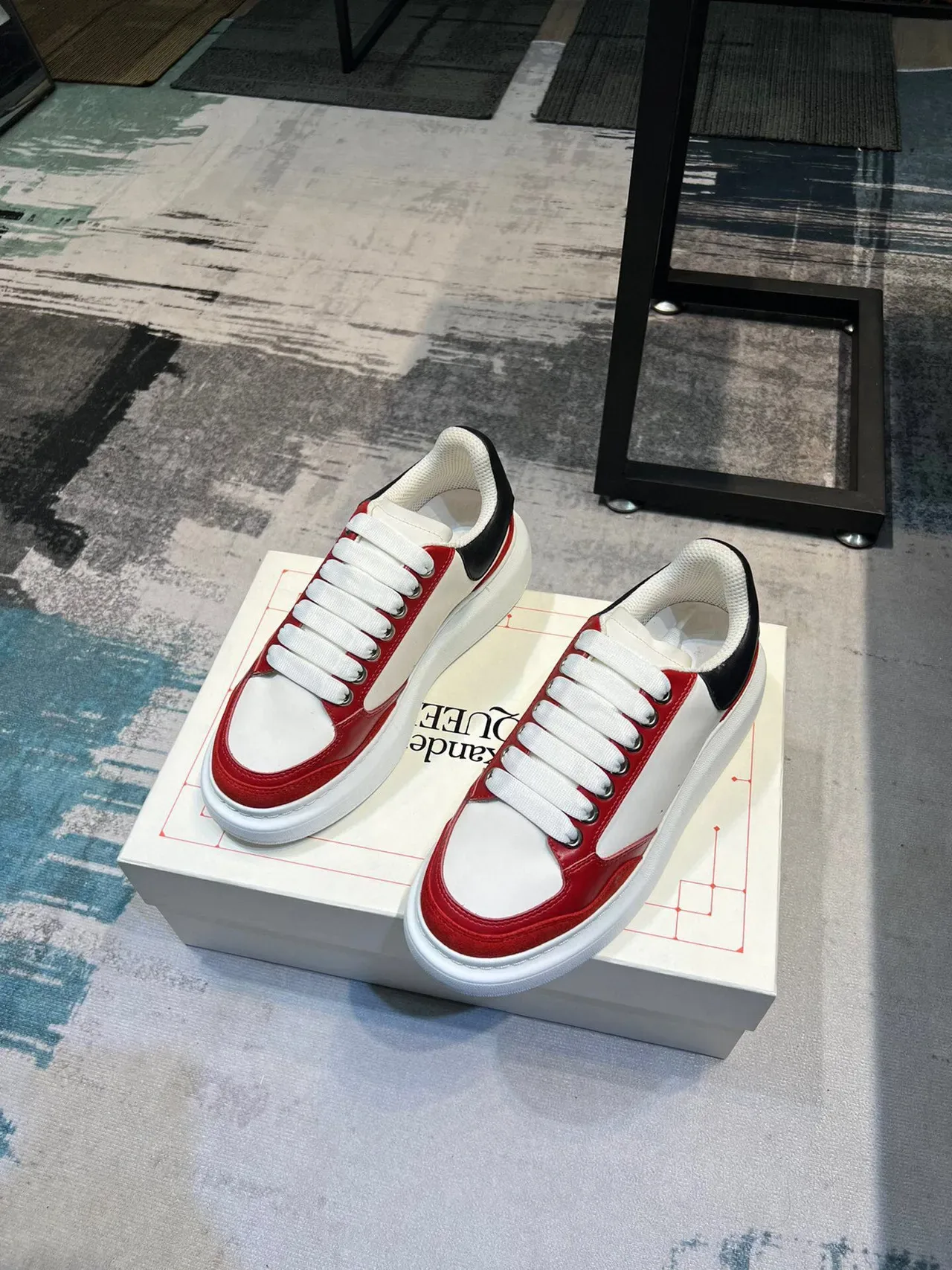 Alexander McQueen Oversized Sneaker White Red Black Lifestyle Sneakers 6