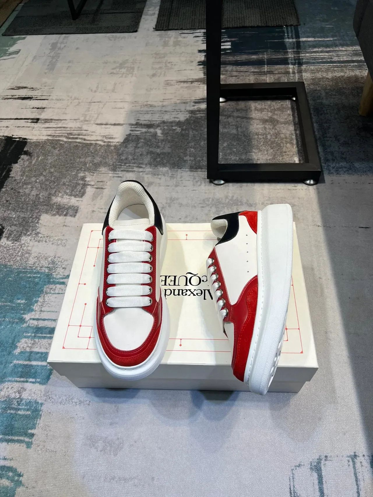 Alexander McQueen Oversized Sneaker White Red Black Lifestyle Sneakers 7