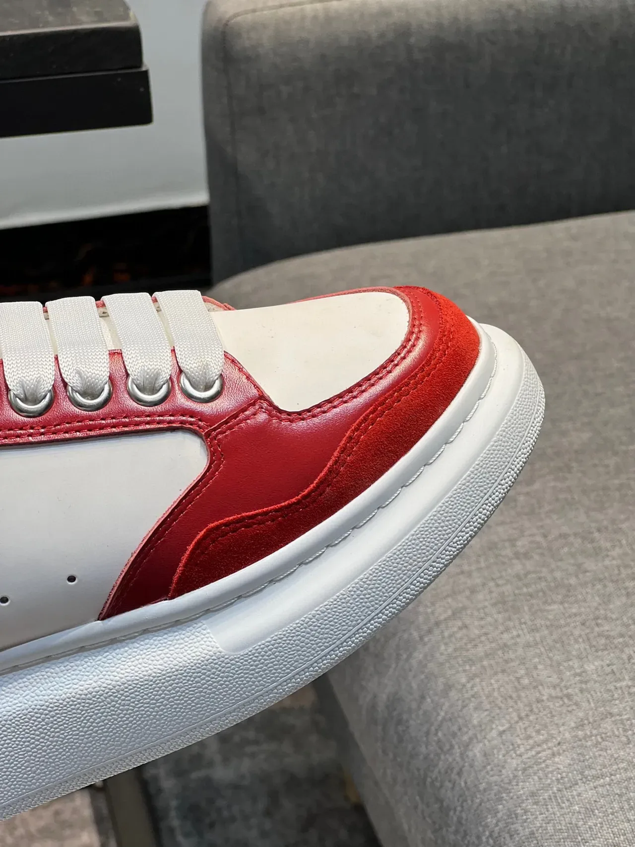Alexander McQueen Oversized Sneaker White Red Black Lifestyle Sneakers 8