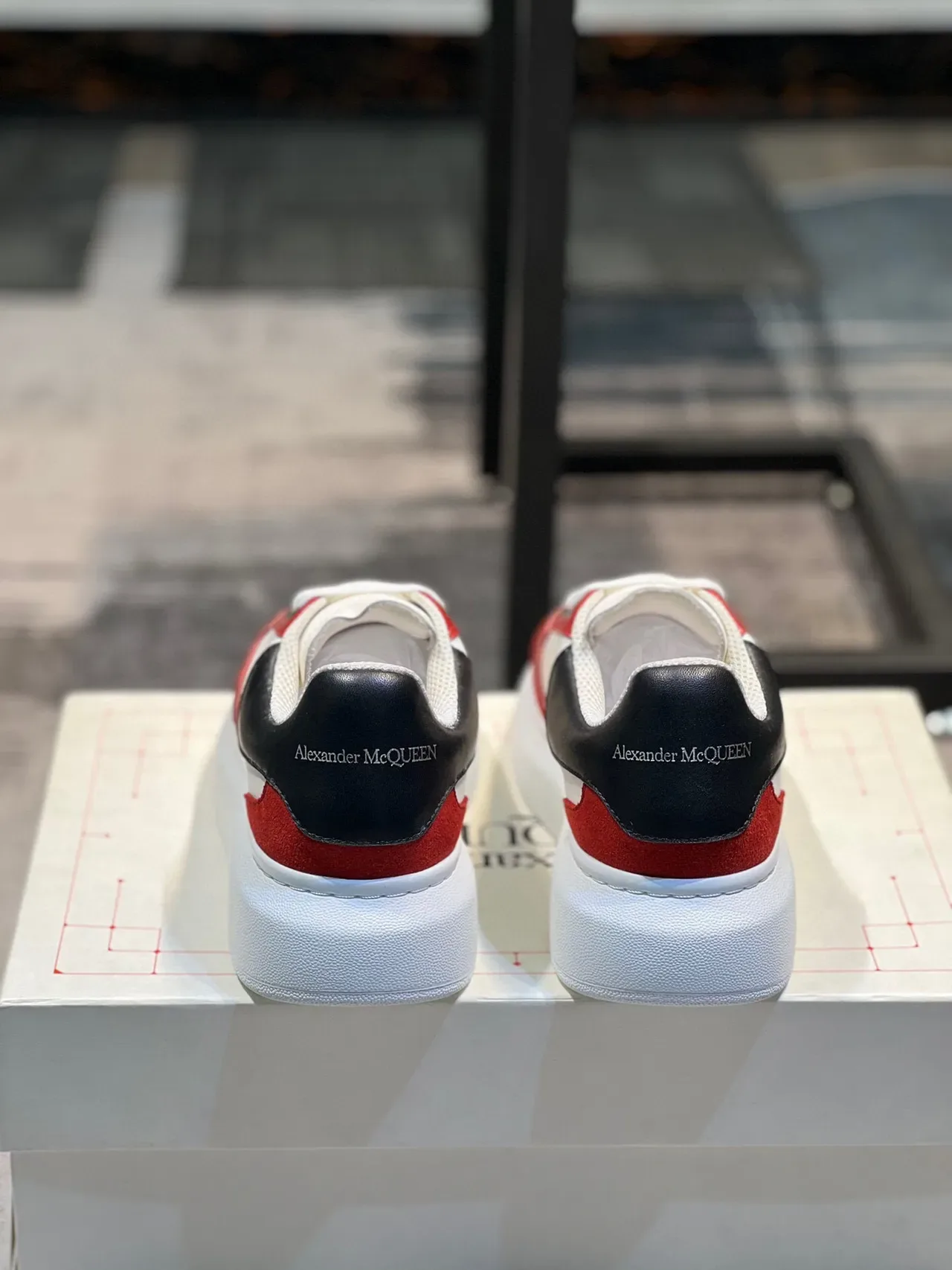 Alexander McQueen Oversized Sneaker White Red Black Lifestyle Sneakers 9