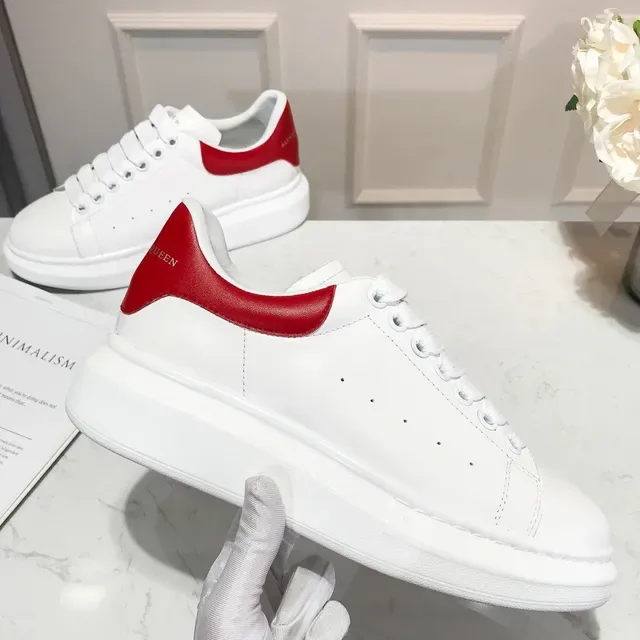 Alexander McQueen Oversized Sneaker White Red Heel Tab Lifestyle Sneakers 3
