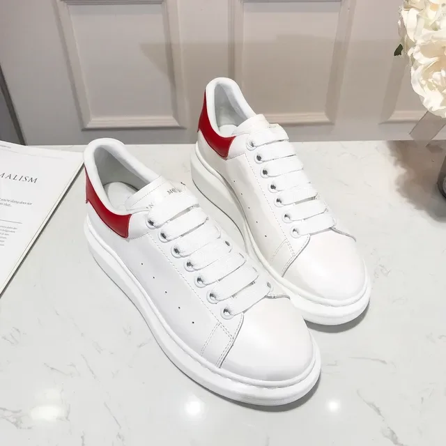 Alexander McQueen Oversized Sneaker White Red Heel Tab Lifestyle Sneakers 5