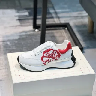 Alexander McQueen Oversized Sneaker White Red Rose Lifestyle Sneakers