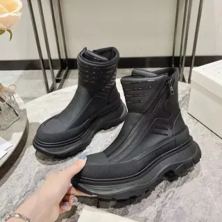 Alexander McQueen Tread Slick Black Ankle Boots
